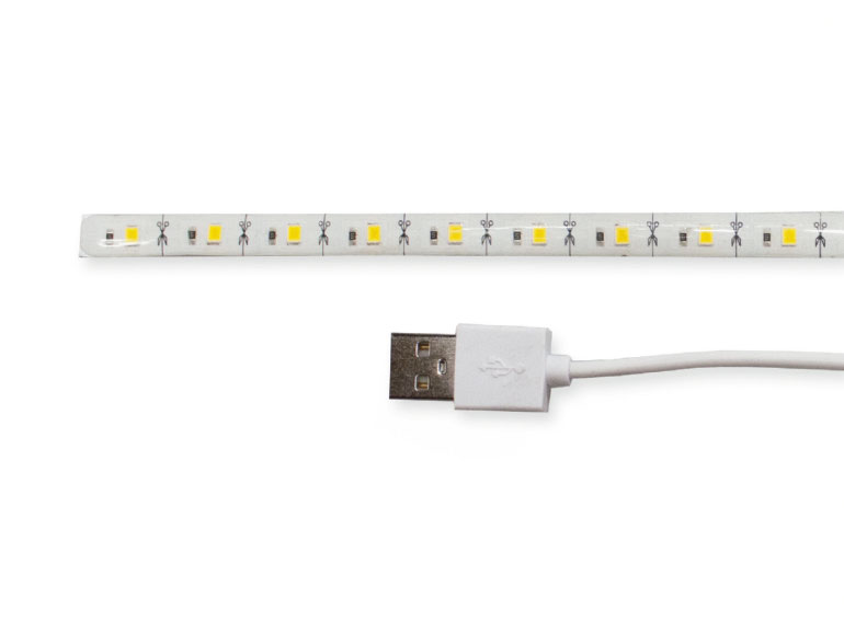 Gembird Strip Led - Bande LED 30 cm avec USB - Blanc Chaud 3200 K