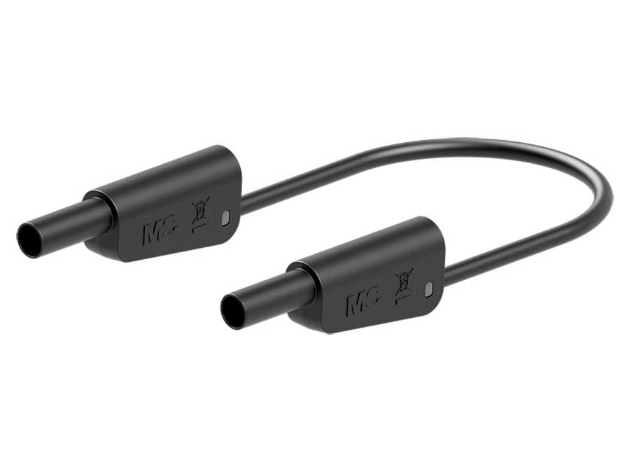 Stäubli SLK-4A-S25 - Cabo de Teste de Segurança com Fichas Banana-Banana Ø 4 mm - 2.5 mm² - 2 m - Preto - 66.2017-20021