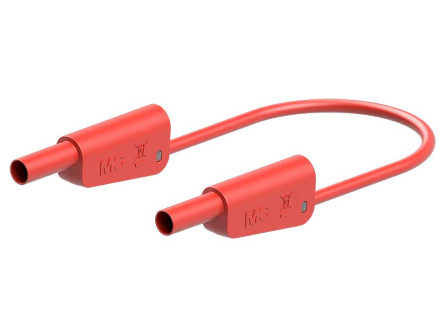 Stäubli SLK-4N-S10 - Banana-Banana Safety Test Lead Ø 4 mm - 1.0 mm² - 2 m - Red - 66.2012-20022