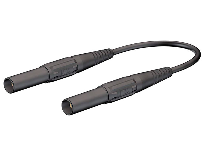 Stäubli XMF-414 - Cable Banana Seguridad - Banana Seguridad Ø 4 mm - 1 m - Negro - 66.9013-10021