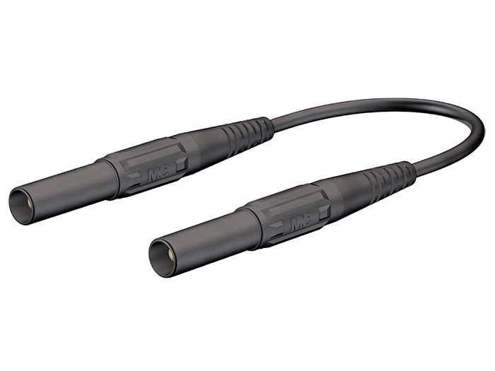 Stäubli XMF-414 - Cable Banana Seguridad - Banana Seguridad Ø 4 mm - 1.0 mm² - 1 m - Negro - 66.9013-10021