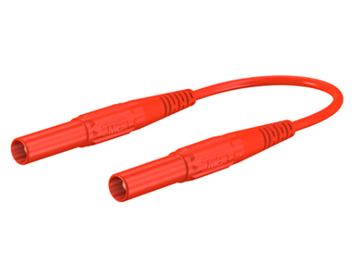 Stäubli - Cable Banana Seguridad - Banana Seguridad Ø 4 mm - 1 m - Rojo - 66.9013-10022