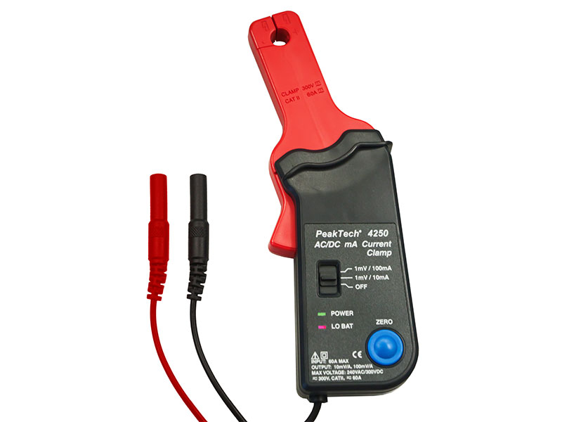 PeakTech - Sonde de courant 10mA~60A AC/DC - 40~20KHz - P 4250
