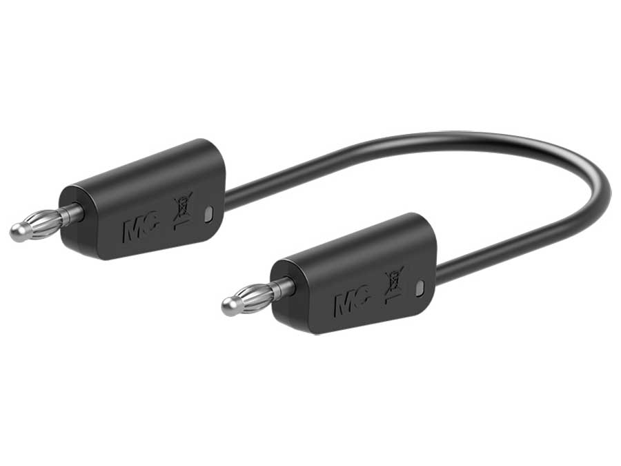 Stäubli LK-4N-S10 - Stackable Banana Cable - Stackable Banana Ø 4 mm - 1.0 mm² - 2.0 m - Black - 64.1032-20021