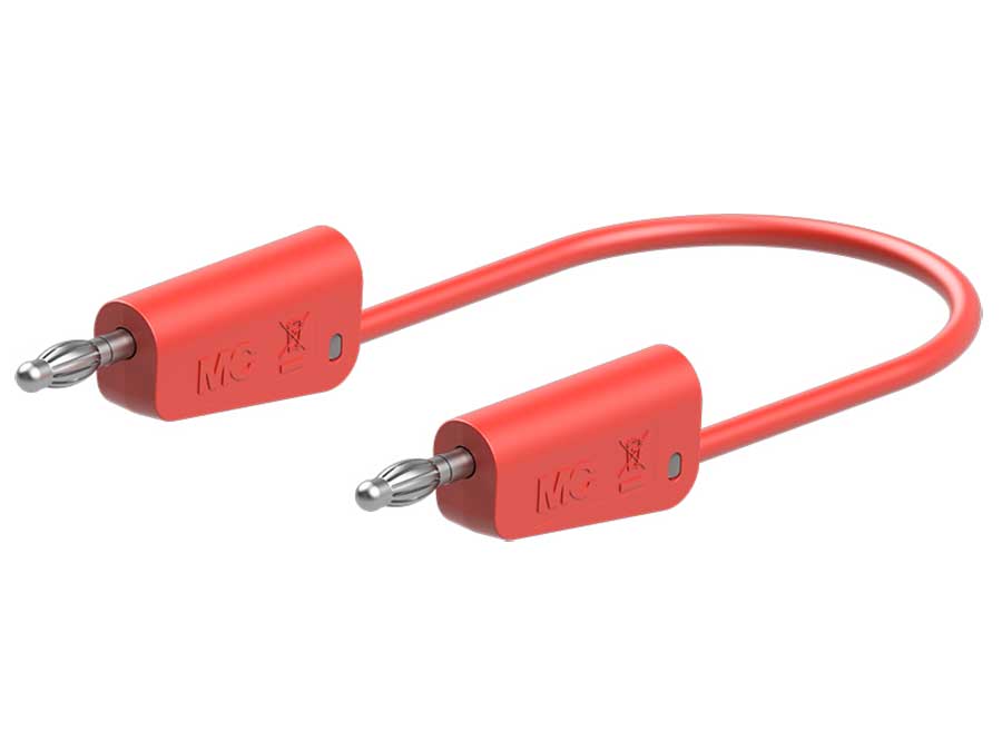 Stäubli LK-4N-S10 - Stackable Banana Cable - Stackable Banana Ø 4 mm - 1 mm² - 2,0 m - Red - 64.1032-20022