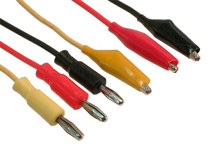 Set 3 Câbles Ø4 mm Banane por Pinces Crocodile