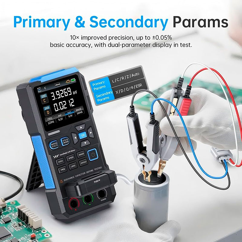 FNIRSi LC1020E - Puente LCR digital portátil de alta precisión para medir inductancia, capacitancia y resistencia