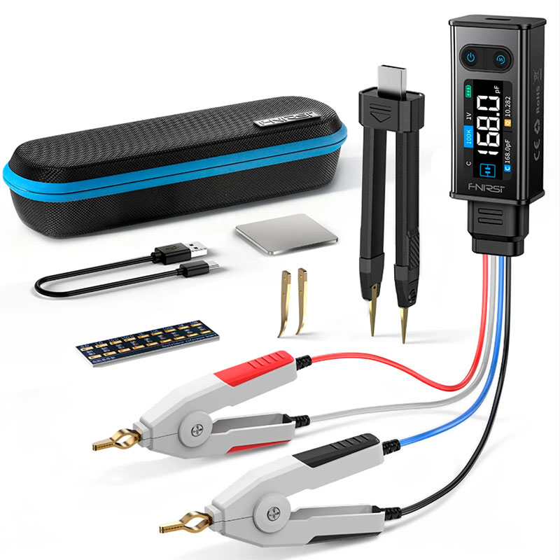 FNIRSi LCR-ST2 Plus - Medidor LCR tipo pinza 100 kHz para medir resistencia, capacitancia, inductancia y ESR