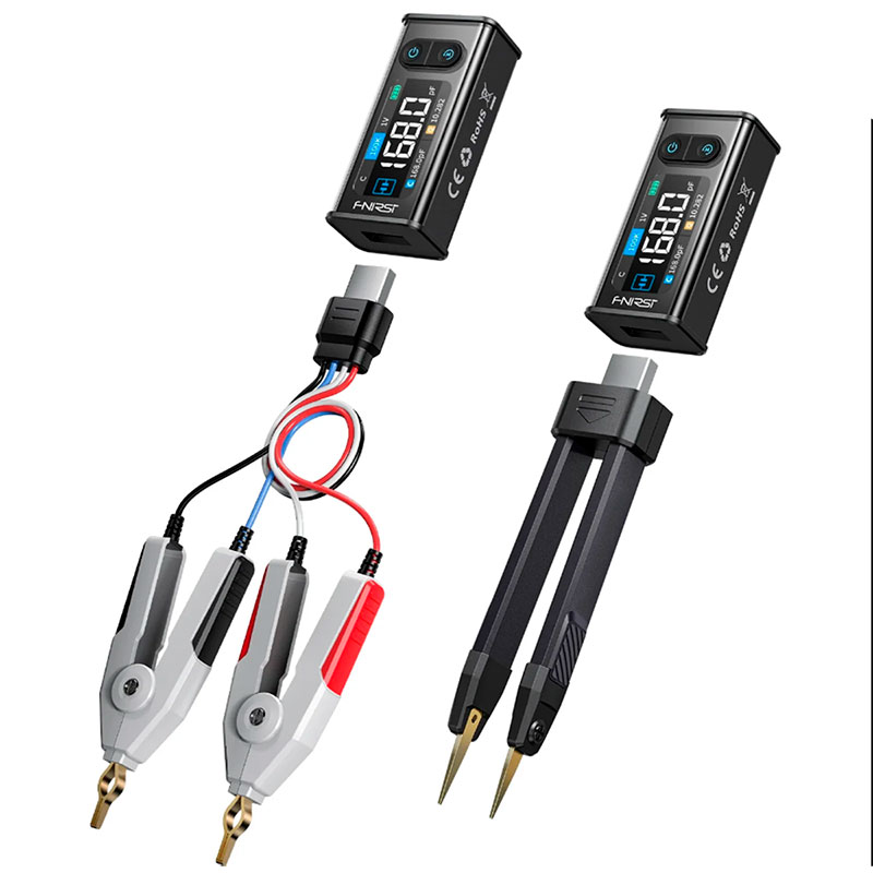 FNIRSi LCR-ST2 Plus - Digital LCR tweezer meter 100 kHz for measuring resistance, capacitance, inductance and ESR