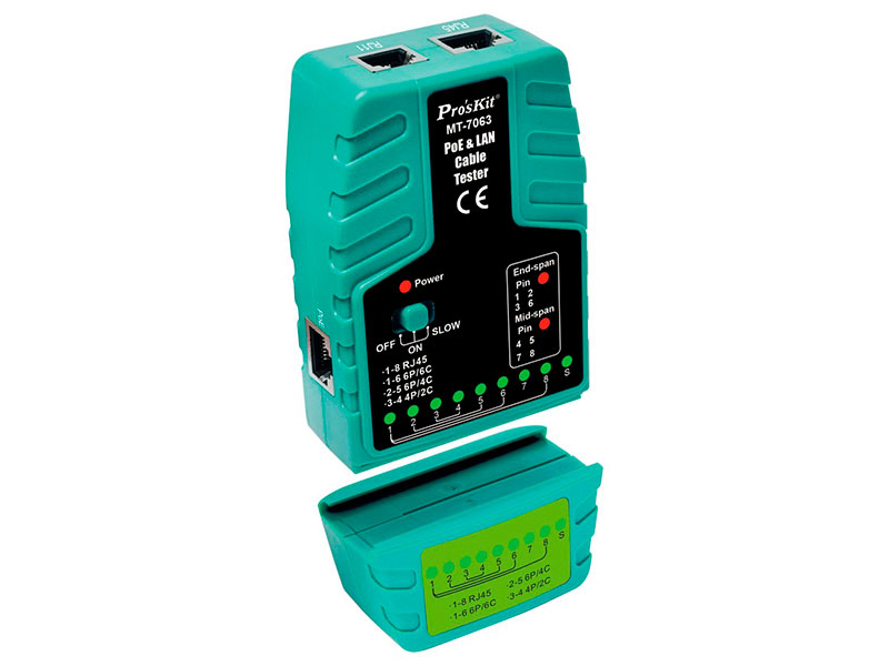 ProsKit - Comprobador de Cableado de Datos con PoE - MT-7063