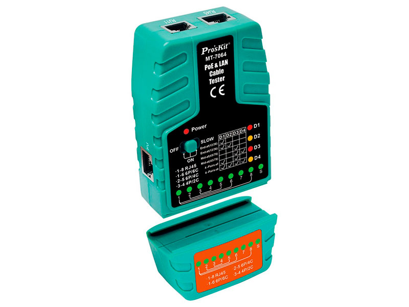 ProsKit - Comprobador de Cableado de Datos con PoE Plus - MT-7064