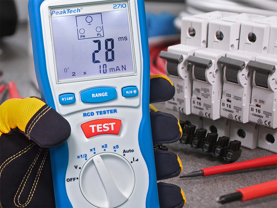 PeakTech P 2710 - Digital RCD Tester - Testeur de disjoncteur - 2710