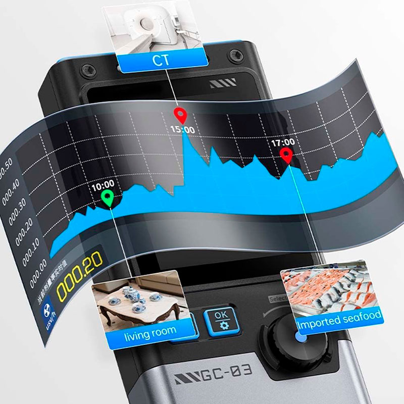 FNIRSi GC-03 - Détecteur de rayonnement nucléaire et électromagnétique avec compteur Geiger - Noir