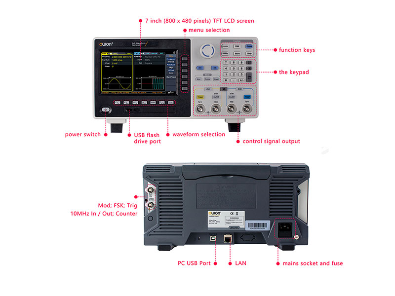 Owon XDG2030 - Générateur de Forme d'Onde Arbitraire 2 Canaux - 30 Mhz 