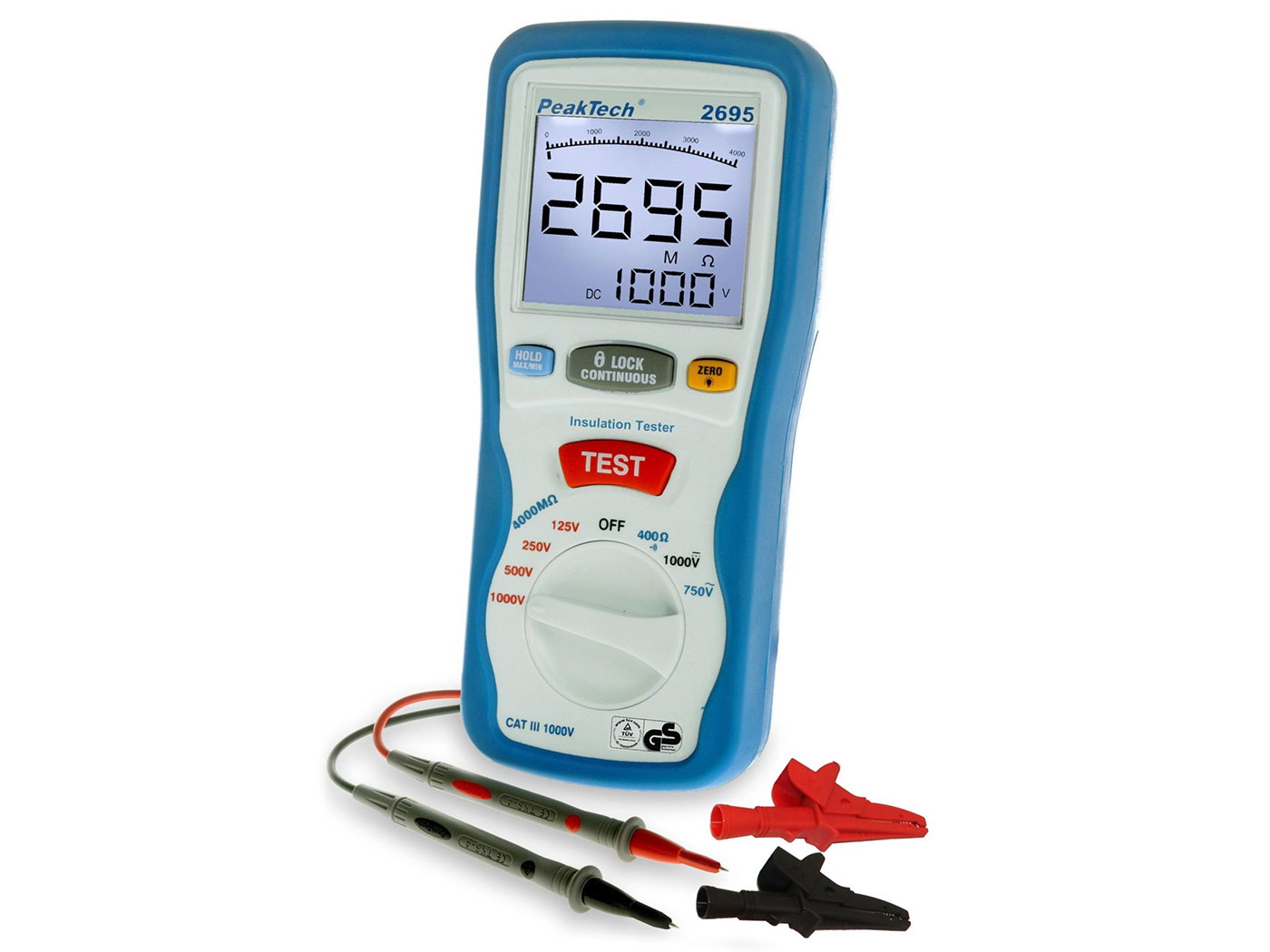 PeakTech P2695 - Insulation Tester 125/250/500/1000 V