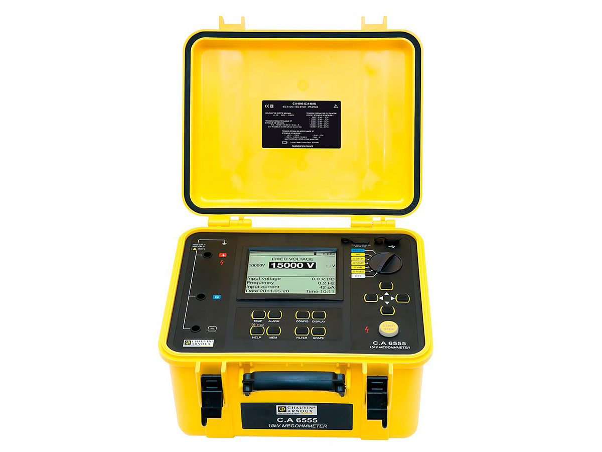 Chauvin Arnoux C.A 6555 - Medidor de Aislamiento de 15.000 V - P01139716