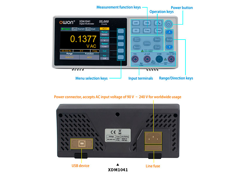 Owon XDM1041 - Multímetro Digital Sobremesa - Datalogger - True Rms