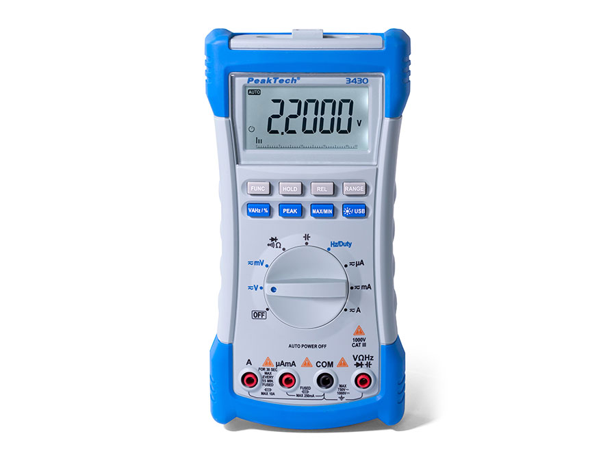 PeakTech P 3430 - Multimètre numérique, 20 000 points, TrueRMS & USB