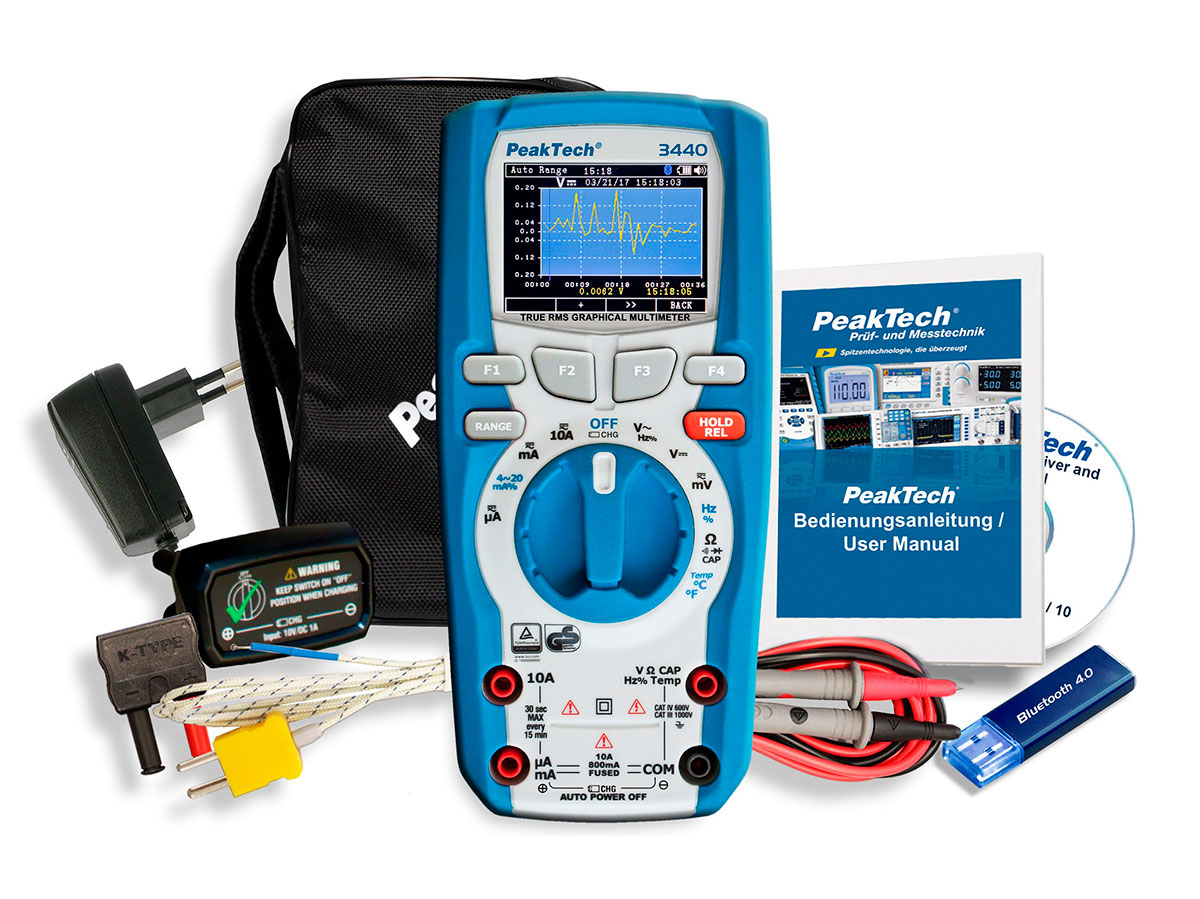 PeakTech P3440 Multímetro Gráfico 1000 Vca/Vcc True RMS 50.000