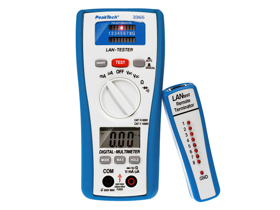 PeakTech P3365 - Multimètre numérique 2000 points avec compteur LAN