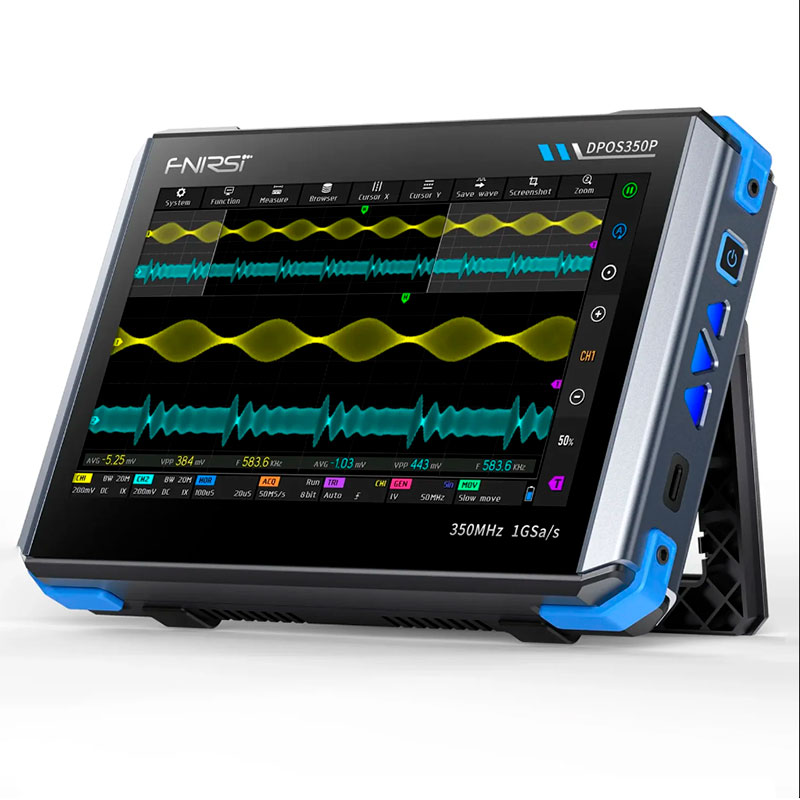 FNIRSi DPOS350P - Oscilloscope tablette 4 en 1: 2 canaux 350 MHz, analyseur de spectre, générateur de signaux…- 1 GSPS