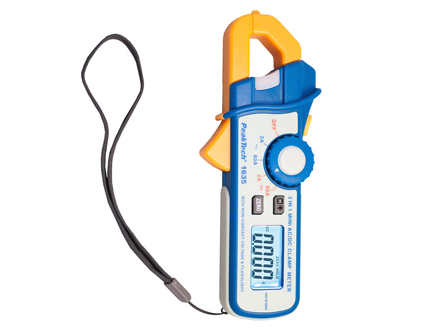 PeakTech P 1635 - Pince de courant de fuite 2/80 A AC/DC, résolution 1 mA