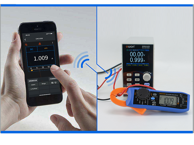 Owon CM2100B - Pinça Amperimétrica Digital com Bluetooth - Datalogger (Logger) - True RMS