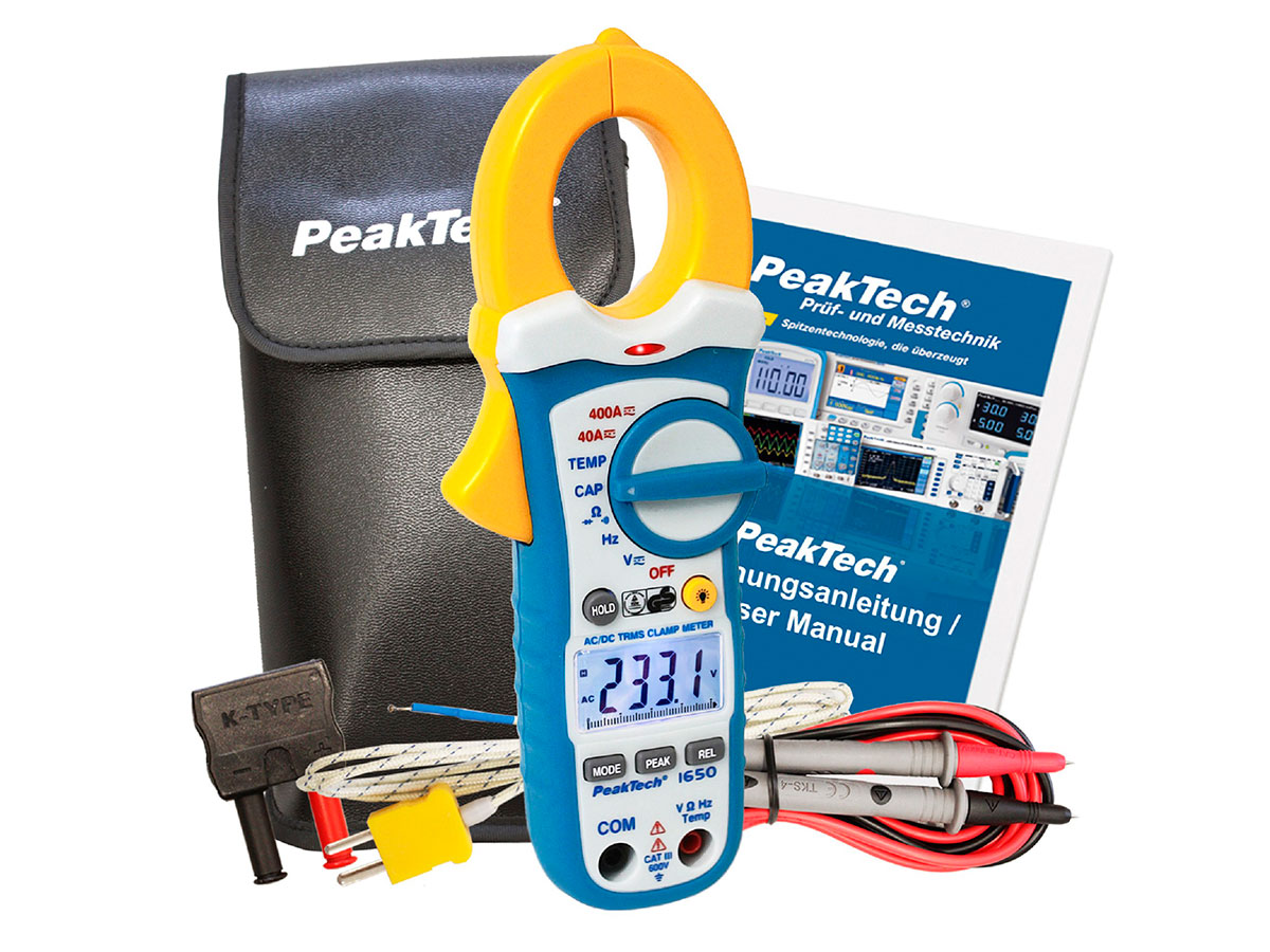 PeakTech P 1650 - Pince Ampèremétrique - 400 Aca/Acc - True RMS - 4000 Points