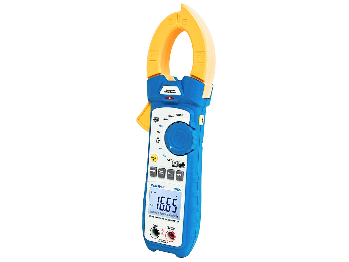 PeakTech P 1665 - Pince Ampèremétrique Numérique - 1000 Aca/Acc - True RMS  - 6000 Points
