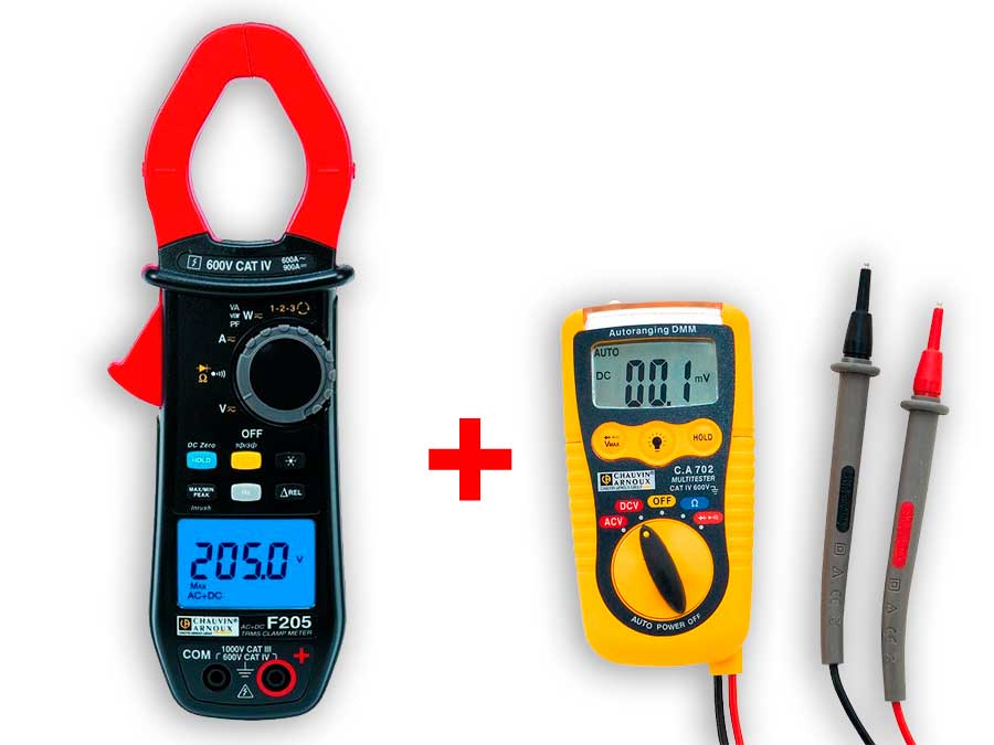 Chauvin Arnoux F205 + CA702 - Digital Wattmetric Clamp Meter with CATIV Multimeter as a gift - P01120925 + P01191739Z
