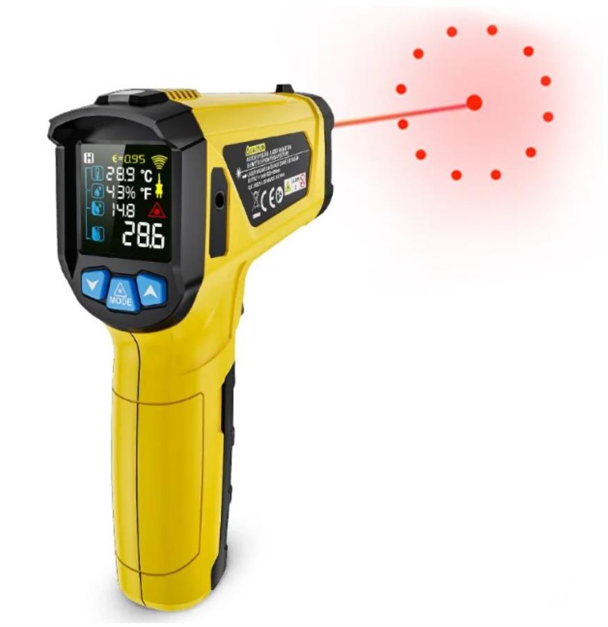 Digital Infrared Thermometer 12 Points + External Thermocouple + Environmental Temperature+Humidity