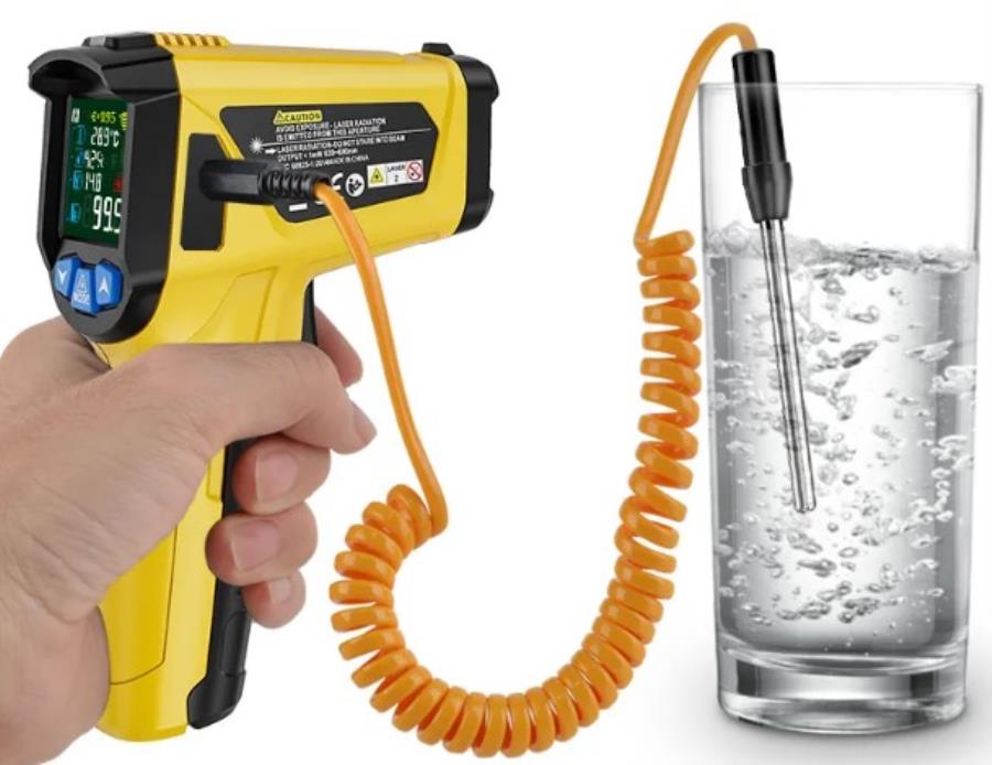 Mestek 800C - Thermomètre Infrarouge Numérique 12 Points + Thermocouple Externe + Température Ambiante + Humidité