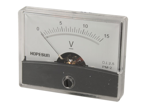 SWITCHTRONIX - Instrumento Painel Voltímetro Analógico 60 x 47 mm - 15 V cc - AVM6015