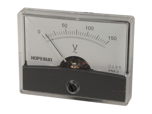 Instrumento Panel Voltímetro Analógico 60 x 47 mm - 150 V ca - AVM60150