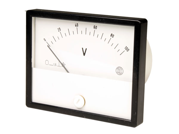 Voltmètre Analogique de Tableau 80 x 64 mm - 100 V cc - CCB7
