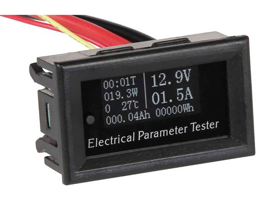 jOY-it COM-VAO10020 - Voltímetro, Amperímetro, Vatímetro, Medidor de Energía, Temperatura y Tiempo de funcionamiento