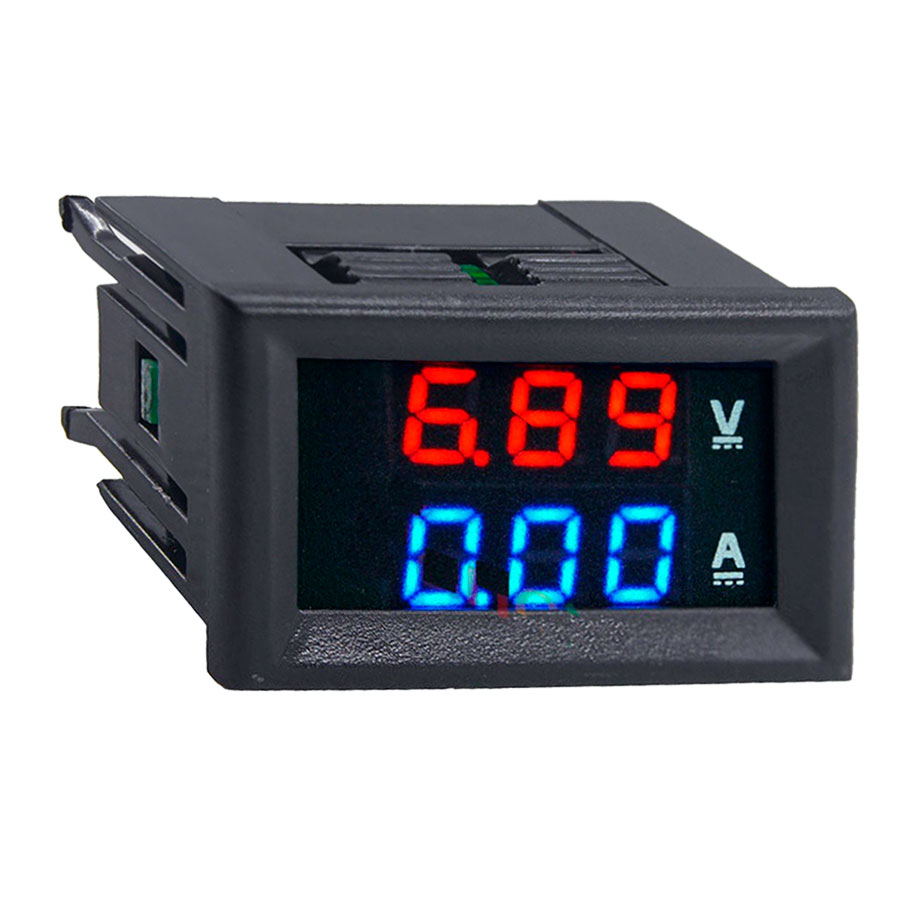 SWITCHTRONIX - Voltímetro / Amperímetro Digital com LED - 100 V DC - 10 A DC