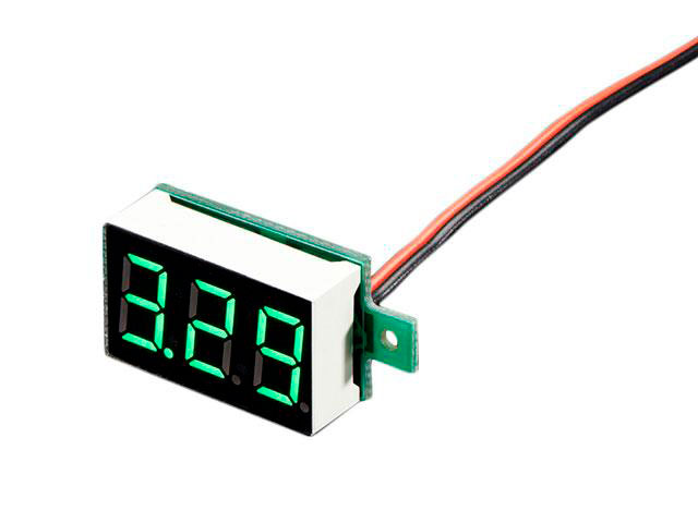 SWITCHTRONIX - Voltímetro Digital com LED - 3,2 .. 30 Vcc - APENAS 2 Fios