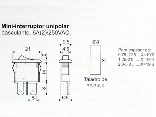 Interrupteur à Bascule 2P 1C - Bouton Noir