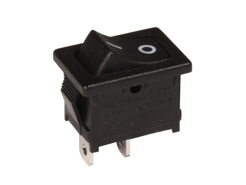 2P 1C - Rocker Push Button Switch - Black Button
