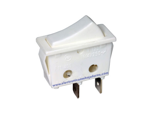 Interrupteur à Bascule 2P 1C - Bouton Blanc