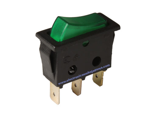 Interrupteur à Bascule 2P 1C - Bouton Vert