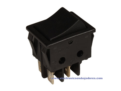 2C Open Rocker Push Button Switch - Black Button