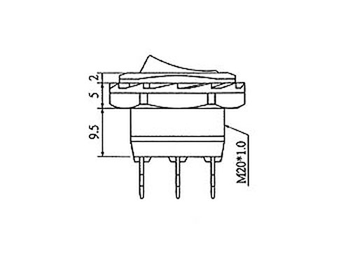 2P 1C - Rocker Switch - Illuminated Red Button