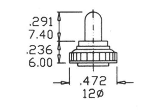 Capuchon en caoutchouc pour Petit Interrupteur à Levier