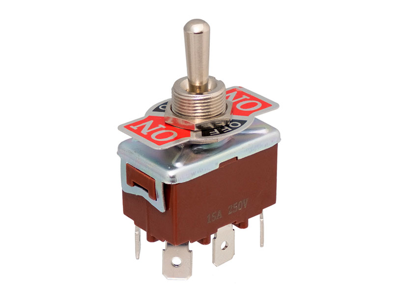 Interruptor Conmutador Palanca Grande 3P 2C con Retorno al Centro en una de las posiciones