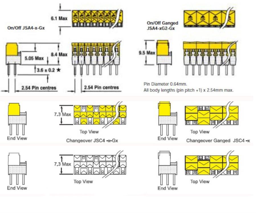 ITW ERG JSA4-16-G0 - DIP Sub-Miniature Switch - 16 Positions - 279-9853