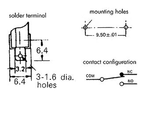 micro Switch Pequeno com Patilha com Rolamento