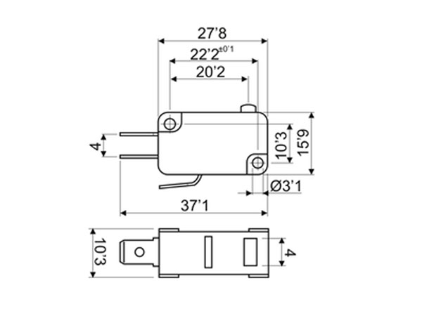 Limit switch (micro Switch) Medium without Lever