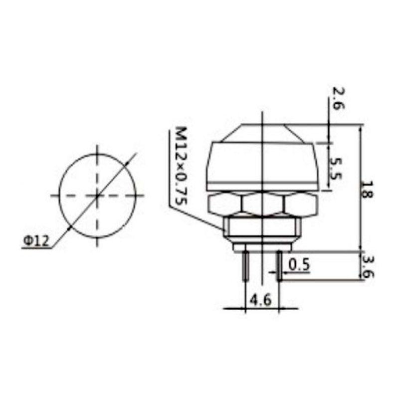 SWITCHTRONIX Serie 29 - Panel-Mount Push Button Switch - 1NO - Green